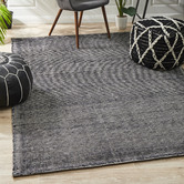 Network Rugs Black Hand Loomed Rayon &amp; Cotton Modern Rug