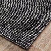 Network Rugs Black Hand Loomed Rayon &amp; Cotton Modern Rug
