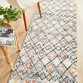 Network Rugs White Diamond Plush Moroccan-Style Runner
