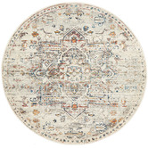 Network Rugs Silver Transitional Distressed Round Rug