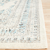 Network Rugs White &amp; Blue Transitional Distressed Rug