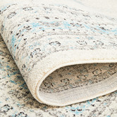Network Rugs White &amp; Blue Transitional Distressed Rug