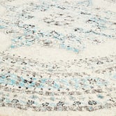 Network Rugs White &amp; Blue Transitional Distressed Round Rug