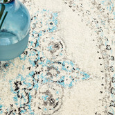 Network Rugs White &amp; Blue Transitional Distressed Rug