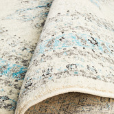 Network Rugs White &amp; Blue Transitional Distressed Runner