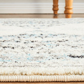 Network Rugs White &amp; Blue Transitional Distressed Runner