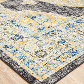 Network Rugs Yellow &amp; Charcoal Transitional Distressed Rug
