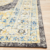 Network Rugs Yellow &amp; Charcoal Transitional Distressed Rug