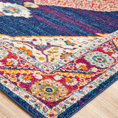Network Rugs Royal Blue &amp; Red Transitional Distressed Rug