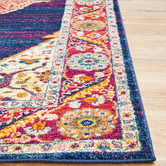 Network Rugs Royal Blue &amp; Red Transitional Distressed Rug