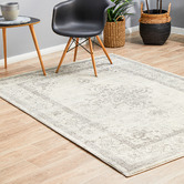 Network Rugs Silver &amp; Grey Vintage-Style Transitional Distressed Rug