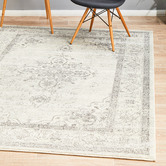 Network Rugs Silver &amp; Grey Vintage-Style Transitional Distressed Rug