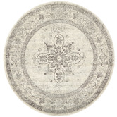 Network Rugs Silver &amp; Grey Transitional Distressed Round Rug
