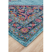 Network Rugs Blue Power Loomed Cotton Blend Rug