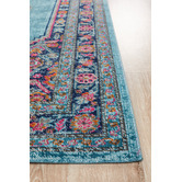 Network Rugs Blue Power Loomed Cotton Blend Rug
