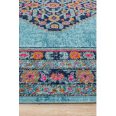 Network Rugs Blue Power Loomed Cotton Blend Rug