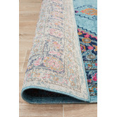 Network Rugs Blue Power Loomed Cotton Blend Rug