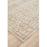 Network Rugs Bone &amp; Blue Power Loomed Distressed Modern Rug
