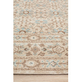 Network Rugs Bone &amp; Blue Power Loomed Distressed Modern Rug