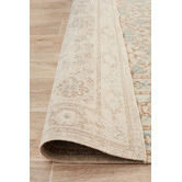 Network Rugs Bone &amp; Blue Power Loomed Distressed Modern Rug