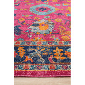 Network Rugs Pink Vintage Look Power Loomed Cotton Blend Rug