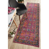 Network Rugs Pink Vintage Look Power Loomed Cotton Blend Rug