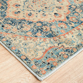 Network Rugs Navy &amp; Cream Traditional Power Loomed Runner