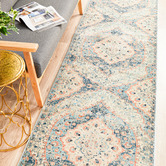 Network Rugs Navy &amp; Cream Traditional Power Loomed Runner