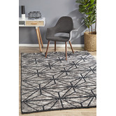 Network Rugs Hoffman Charcoal &amp; Grey Hand Loomed Polyester Rug