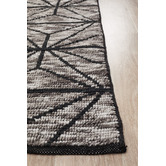 Network Rugs Hoffman Charcoal &amp; Grey Hand Loomed Polyester Rug
