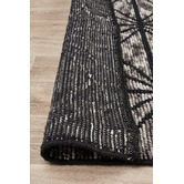 Network Rugs Hoffman Charcoal &amp; Grey Hand Loomed Polyester Rug