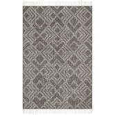 Network Rugs Thomas Grey &amp; Natural White Hand Loomed Pure Wool Rug