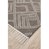 Network Rugs Thomas Grey &amp; Natural White Hand Loomed Pure Wool Rug