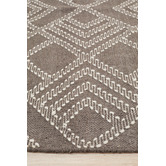 Network Rugs Thomas Grey &amp; Natural White Hand Loomed Pure Wool Rug
