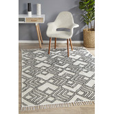 Network Rugs Casey Natural White &amp; Black Hand Loomed Pure Wool Rug