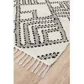 Network Rugs Casey Natural White &amp; Black Hand Loomed Pure Wool Rug