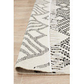 Network Rugs Casey Natural White &amp; Black Hand Loomed Pure Wool Rug