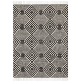 Network Rugs Rhonda Charcoal &amp; White Hand Loomed Reversible Rug