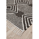 Network Rugs Rhonda Charcoal &amp; White Hand Loomed Reversible Rug