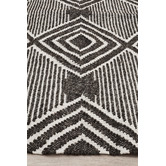 Network Rugs Rhonda Charcoal &amp; White Hand Loomed Reversible Rug