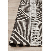 Network Rugs Rhonda Charcoal &amp; White Hand Loomed Reversible Rug