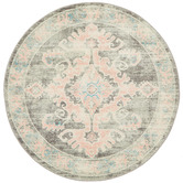 Network Rugs Grey &amp; Dusty Pink Bohemian Round Rug