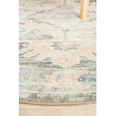 Network Rugs Grey &amp; Dusty Pink Bohemian Round Rug