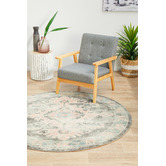 Network Rugs Grey &amp; Dusty Pink Bohemian Round Rug
