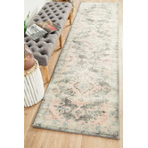 Network Rugs Grey &amp; Dusty Pink Bohemian Runner