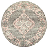 Network Rugs Grey Power-Loomed Bohemian Round Rug