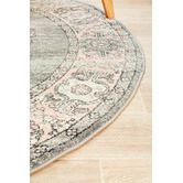 Network Rugs Grey Power-Loomed Bohemian Round Rug