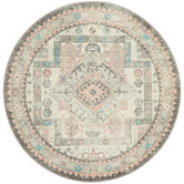 Network Rugs Silver Power-Loomed Bohemian Round Rug
