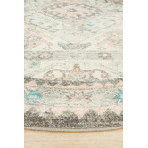 Network Rugs Silver Power-Loomed Bohemian Round Rug
