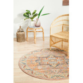 Network Rugs Salmon Power-Loomed Transitional  Round Rug